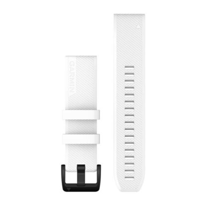 Paski do zegarka QuickFit® 22 Biały z czarnym zapięciem ze stali nierdzewnej